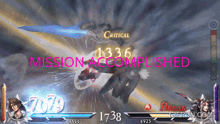 a screenshot of a video game with a mission accomplished