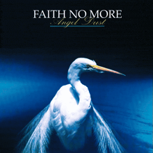 a white bird is on the cover of faith no more 's angel dust