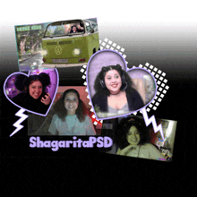 a collage of images with the name shagarita psd on the bottom