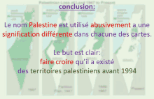 a conclusion in french with a map of palestine