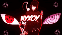 a picture of a man with the word nyxoy on the top