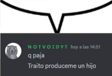 a picture of a speech bubble that says " notvoidyt hoy a las 14:51 "