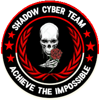 shadow cyber team achieve the impossible logo with a skull holding a rose