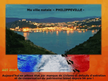 a poster for ma ville natale philippeville with a picture of a city