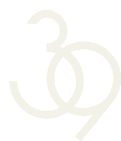 a white swirl with the number 3 and 9 on a white background