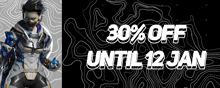 a poster that says 30 % off until 12 january