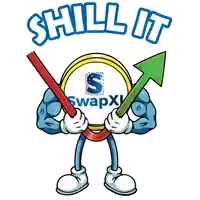 a cartoon character holding a coin and an arrow with the words chill it above him