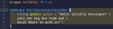 a screenshot of a program that says pragma solidity