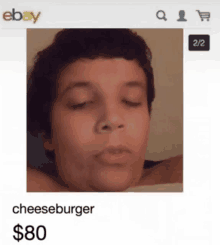 ebay has a picture of a boy with his eyes closed and a price of $ 80