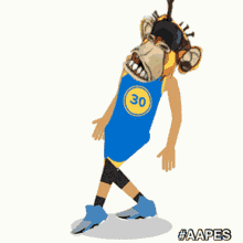 a cartoon of a basketball player with the number 30 on his shirt