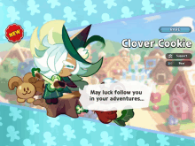 a clover cookie is sitting on a tree stump in a video game