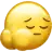 a yellow smiley face with its eyes closed and a pillow behind it .