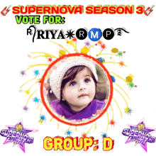 a poster for supernova season 3 with a picture of a little girl in a circle