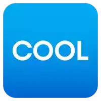 a blue app icon with the word cool on it