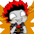 a cartoon character with red hair and wings is smiling and looking at the camera .