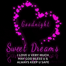 goodnight sweet dreams i love u very much may god bless u and always keep u safe