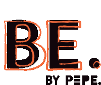 a logo that says be by pepe in black and orange