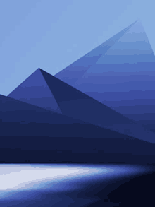 a blue background with a few triangles in it