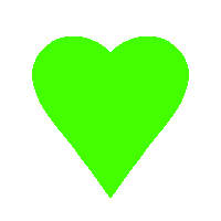 a green heart on a white background