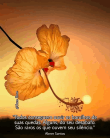 a picture of a flower with a quote by abner santos on it