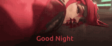 a picture of a woman laying on the ground with the words " good night " below it
