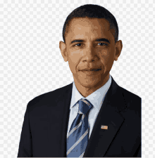 barack obama in a suit and tie with an american flag pin