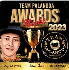 a poster for the team palangga awards night