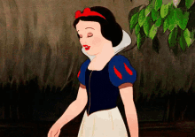 snow white from disney 's snow white and the seven dwarfs walking in the woods