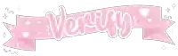 a pink banner that says verify with hearts and stars