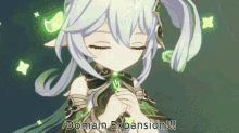 a girl in a video game with the words domain expansion written above her