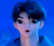 a close up of a cartoon character making a funny face .