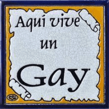 a sign that says aqui vive un gay