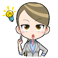 a cartoon drawing of a woman pointing up with a light bulb above her head