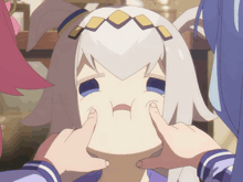 a close up of a person making a funny face