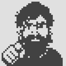 a pixel art drawing of a man 's face