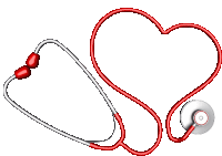 a stethoscope with a red cord in the shape of a heart on a white background