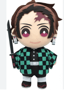 a stuffed toy of tanjiro kamado from demon slayer