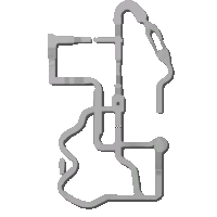 a map of a race track with a checkered flag