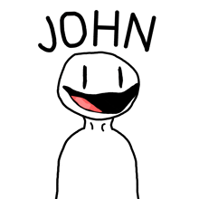 a drawing of a person with the name john written on it