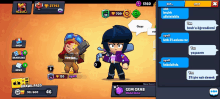 a screenshot of a game called brawl pass showing two characters