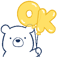 a drawing of a teddy bear holding a yellow balloon with the letter k on it