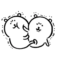 two ghosts are hugging each other in a black and white drawing .
