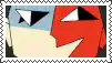 a postage stamp with a cartoon drawing of a man 's face .