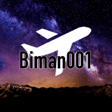 a picture of a plane and the words biman001