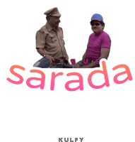 a picture of a police officer and a man with the word sarada on the bottom