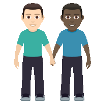 two men are holding hands and one is black