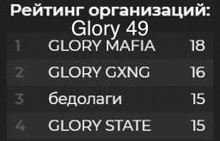 a black background with white text that says `` glory 49 glory mafia glory gxng glory state ''