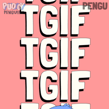 a pink background with tgif written on it