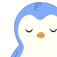 a cartoon penguin says no in front of a fire