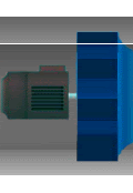 a drawing of a motor and a blue box on a table .